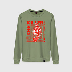 Свитшот хлопковый женский Киллер, цвет: авокадо