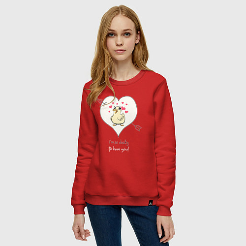 Женский свитшот Im so ducky to have you / Красный – фото 3
