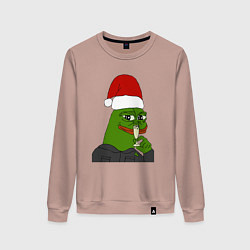 Свитшот хлопковый женский Новогодний пепе, цвет: пыльно-розовый