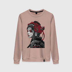 Свитшот хлопковый женский Sad samurai, цвет: пыльно-розовый