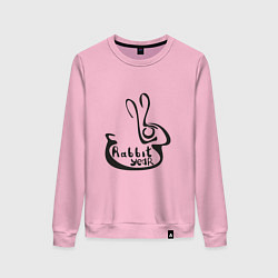 Женский свитшот Леттеринг 2023 с новым годом кролика