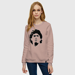 Свитшот хлопковый женский Face Maradona, цвет: пыльно-розовый — фото 2