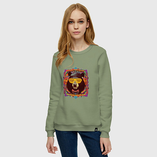 Женский свитшот Мишка на чиле / Авокадо – фото 3