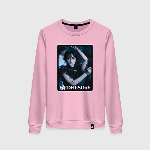 Женский свитшот Wednesday pictures / Светло-розовый – фото 1