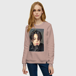 Свитшот хлопковый женский Handsome Jimin, цвет: пыльно-розовый — фото 2