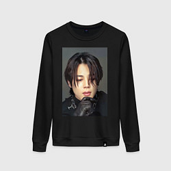 Свитшот хлопковый женский Handsome Jimin, цвет: черный