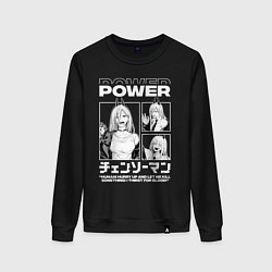 Свитшот хлопковый женский Человек-бензопила Power, цвет: черный