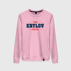 Свитшот хлопковый женский Team Krylov forever фамилия на латинице, цвет: светло-розовый