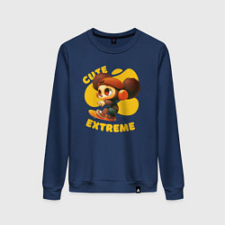 Свитшот хлопковый женский Cute extreme, цвет: тёмно-синий