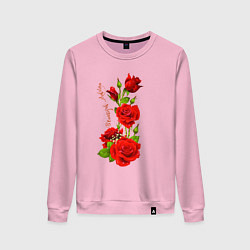 Женский свитшот Прекрасная Мальвина - буклет из роз