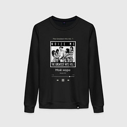 Свитшот хлопковый женский Noize MC Моё море, цвет: черный