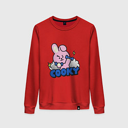 Свитшот хлопковый женский Cooky BT21 Jungkook, цвет: красный