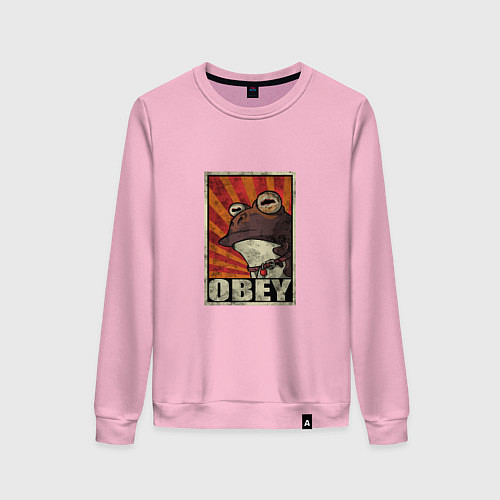 Женский свитшот Obey frog / Светло-розовый – фото 1