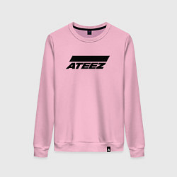 Свитшот хлопковый женский Ateez big logo, цвет: светло-розовый