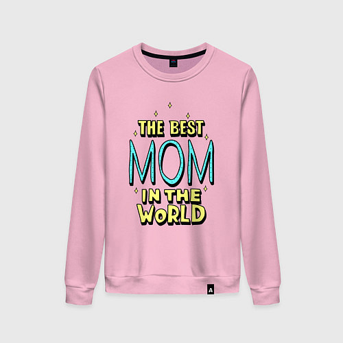Женский свитшот Лучшая мама в мире со звёздочками / Светло-розовый – фото 1