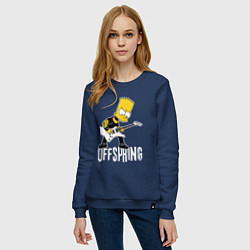 Свитшот хлопковый женский Offspring Барт Симпсон рокер, цвет: тёмно-синий — фото 2