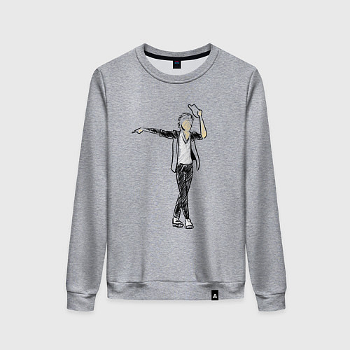 Женский свитшот Майкл Джексон и шляпа / Меланж – фото 1