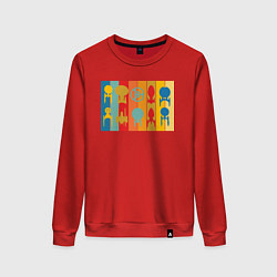 Свитшот хлопковый женский Звездный путь корабли, цвет: красный