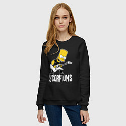Свитшот хлопковый женский Scorpions Барт Симпсон рокер, цвет: черный — фото 2