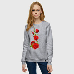 Свитшот хлопковый женский Прекрасная Пелагея - букет из роз, цвет: меланж — фото 2