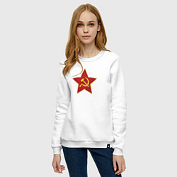 Свитшот хлопковый женский СССР звезда, цвет: белый — фото 2