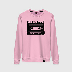 Свитшот хлопковый женский Old school music, цвет: светло-розовый