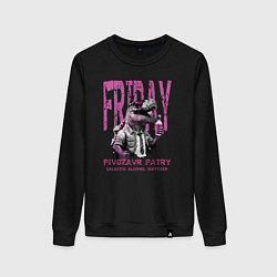 Свитшот хлопковый женский Pivozavr party, цвет: черный