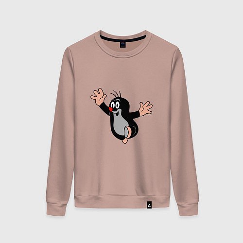 Женский свитшот Чешский крот из мультика / Пыльно-розовый – фото 1
