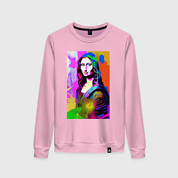 Свитшот хлопковый женский Mona Lisa - Gioconda - pop art, цвет: светло-розовый