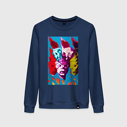 Свитшот хлопковый женский Энди Уорхол - поп-арт, цвет: тёмно-синий