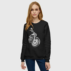 Свитшот хлопковый женский Мотоцикл Yamaha, цвет: черный — фото 2