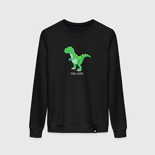 Женский свитшот Динозавр Tea-Rex / Черный – фото 1
