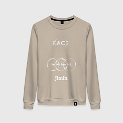 Свитшот хлопковый женский JIMIN FACE Set Me Free, цвет: миндальный