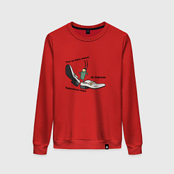 Свитшот хлопковый женский Планктон в бархатных тягах, цвет: красный