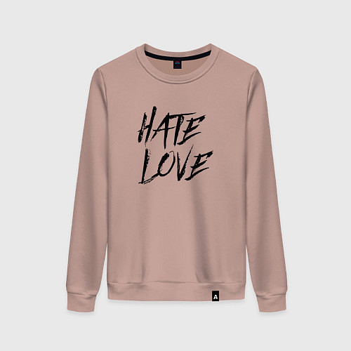 Женский свитшот Hate love Face / Пыльно-розовый – фото 1