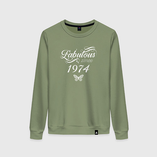Женский свитшот Fabulous since 1974 / Авокадо – фото 1