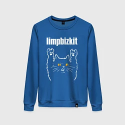 Свитшот хлопковый женский Limp Bizkit rock cat, цвет: синий