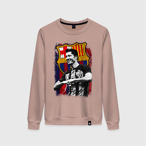 Женский свитшот Левандовски Барселона / Пыльно-розовый – фото 1