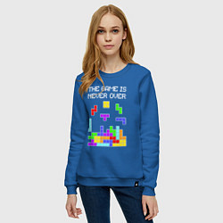 Свитшот хлопковый женский Tetris - the game is never over, цвет: синий — фото 2