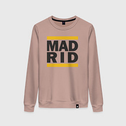 Свитшот хлопковый женский Run Real Madrid, цвет: пыльно-розовый