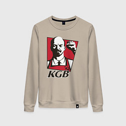 Свитшот хлопковый женский KGB Lenin, цвет: миндальный