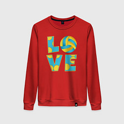 Свитшот хлопковый женский Volleyball love, цвет: красный