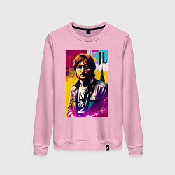 Свитшот хлопковый женский John Lennon - world legend, цвет: светло-розовый
