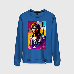 Свитшот хлопковый женский John Lennon - world legend, цвет: синий