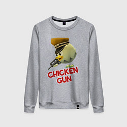 Свитшот хлопковый женский Chicken Gun logo, цвет: меланж