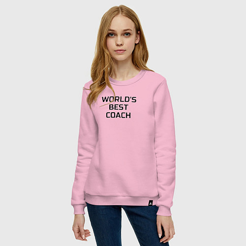 Женский свитшот Лучший в мире тренер по теннису / Светло-розовый – фото 3