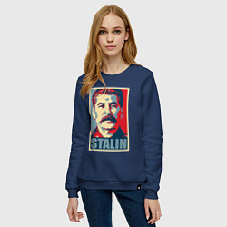 Свитшот хлопковый женский Stalin USSR, цвет: тёмно-синий — фото 2