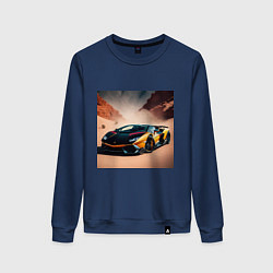 Свитшот хлопковый женский Lamborghini Aventador, цвет: тёмно-синий