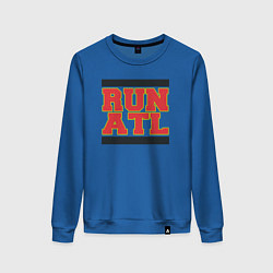 Свитшот хлопковый женский Run Atlanta Hawks, цвет: синий