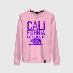Свитшот хлопковый женский Штат Калифорния, цвет: светло-розовый